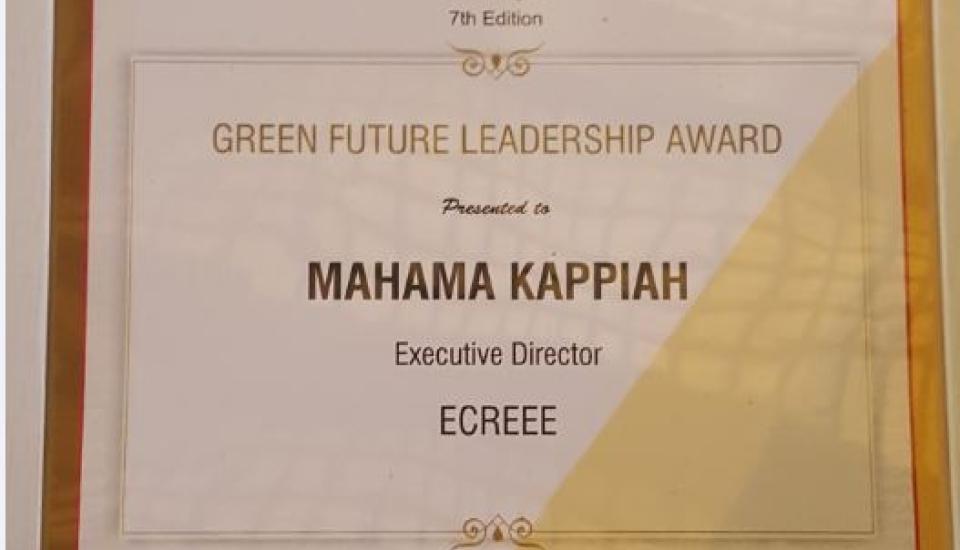 Image of Mahama Kappiah distinguished with the Green Future Leadership Award 