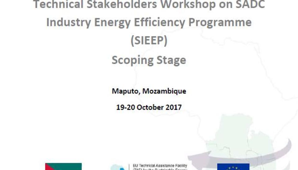 Image of Technical Stakeholders Workshop on SADC Industrial Energy Efficiency Programme (SIEEP) on 19-20 October 2017 in Maputo, Mozambique