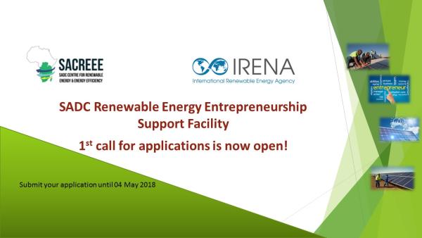 Image of First call for applications of the SADC Renewable Energy Entrepreneurship Support Facility is now open