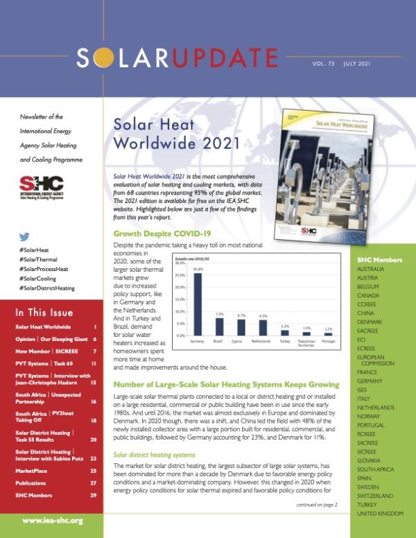 Image of IEA SHC welcomes SICREEE in the newsletter SOLARUPDATE