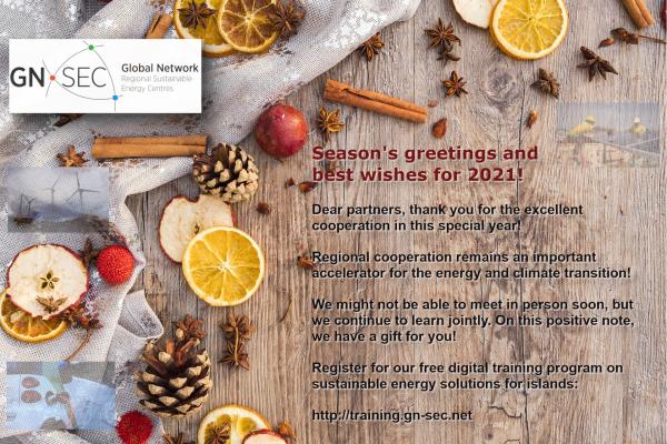 Image of Season's greetings from the Global Network of Regional Sustainable Energy Centres!