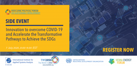 Image of Side Event at the High-level Political Forum: Innovation to Overcome COVID-19 and Accelerate the Transformative Pathways to Achieve the SDGs, 7 July 2020
