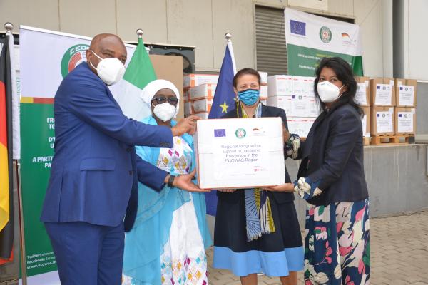 Image of President Brou Lauds EU, Germany and Development Partners on Covid-19 Medical Equipment Donation