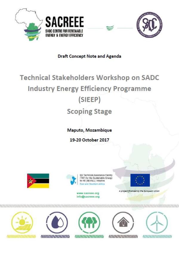 Image of Technical Stakeholders Workshop on SADC Industrial Energy Efficiency Programme (SIEEP) on 19-20 October 2017 in Maputo, Mozambique