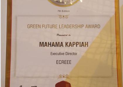 Image of Mahama Kappiah distinguished with the Green Future Leadership Award 