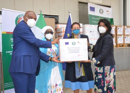 Image of President Brou Lauds EU, Germany and Development Partners on Covid-19 Medical Equipment Donation