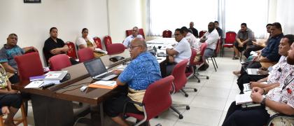 Image of PCREEE staff at a meeting to discuss the Tonga Energy Efficiency Master Plan 12 Feb, 2020